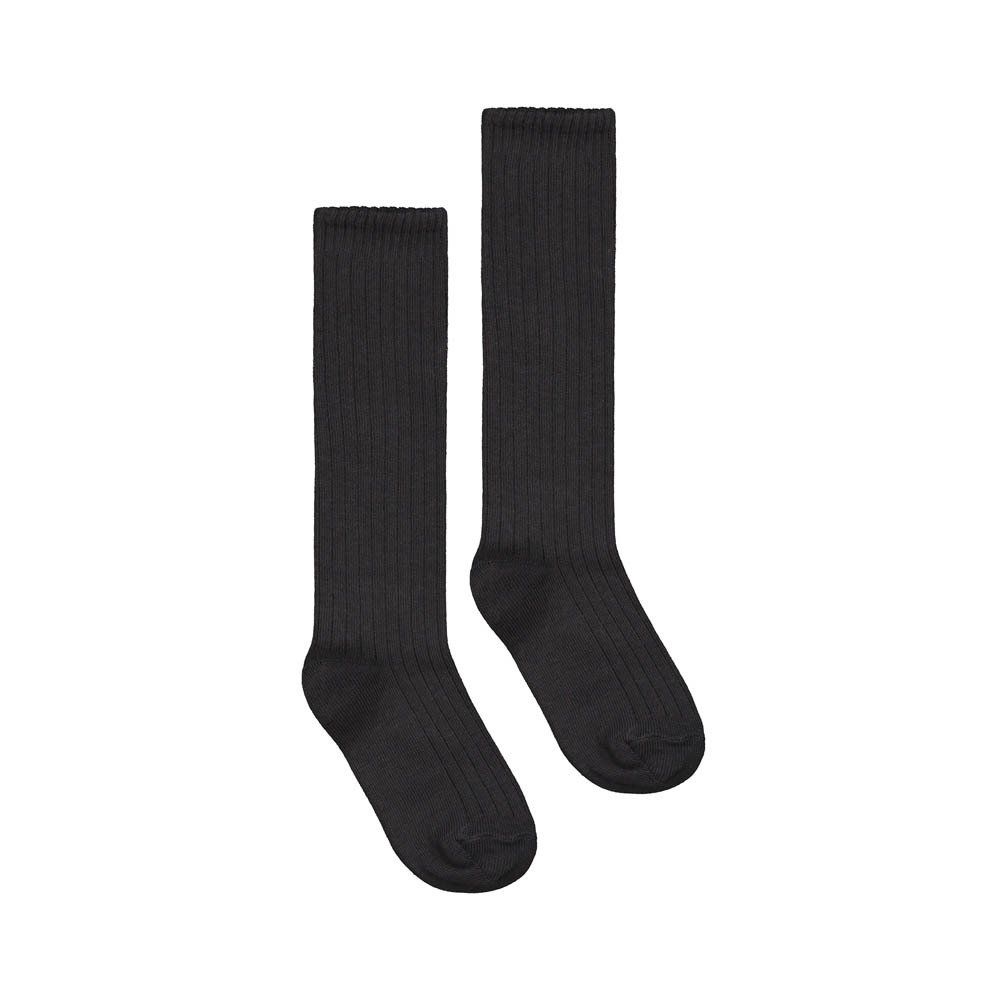 Gray Label - Chaussettes Long Ribbed Coton Bio - Fille - Noir