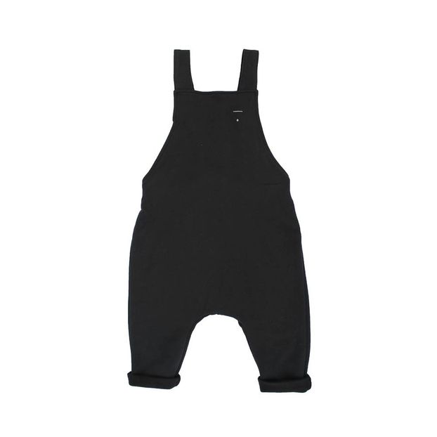 black cotton dungarees