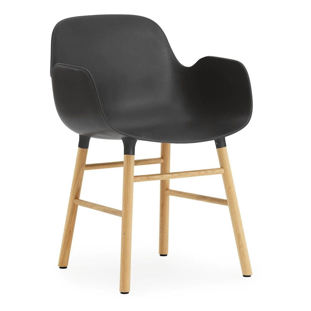 Normann Copenhagen - Chaise avec accoudoirs Form en chêne - Noir