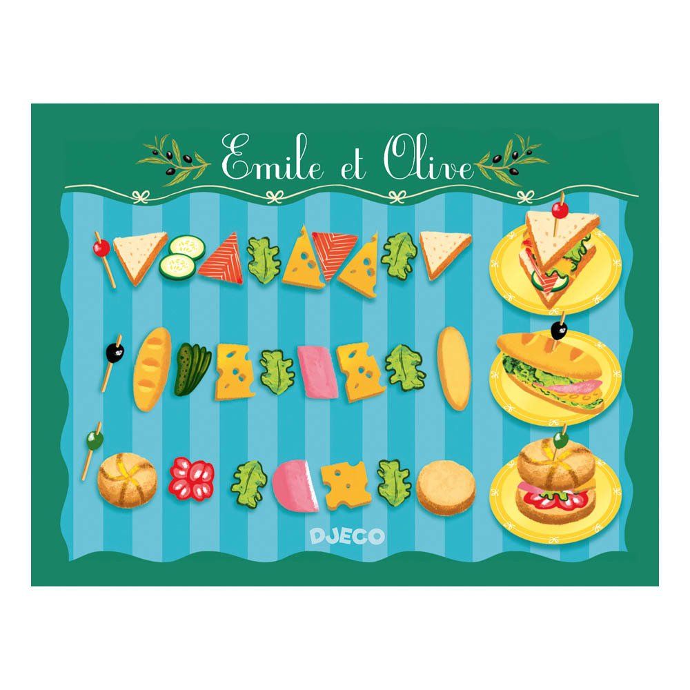 Djeco - Jeu de fast food Emile et Olive - Multicolore