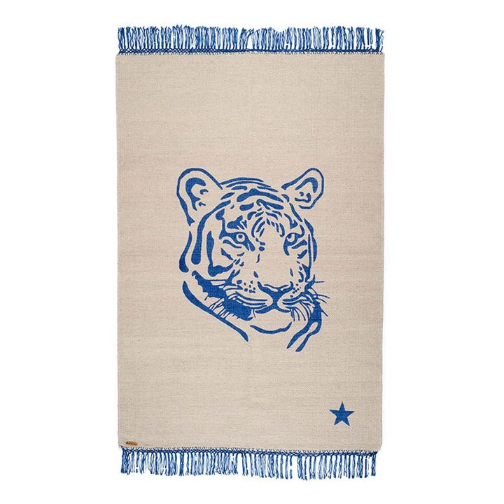 Pop Cotton Rug - Tiger | Blue- Product image n°0