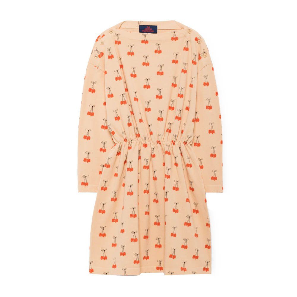 The Animals Observatory - Robe Coton Cerises Crab - Fille - Rose pêche
