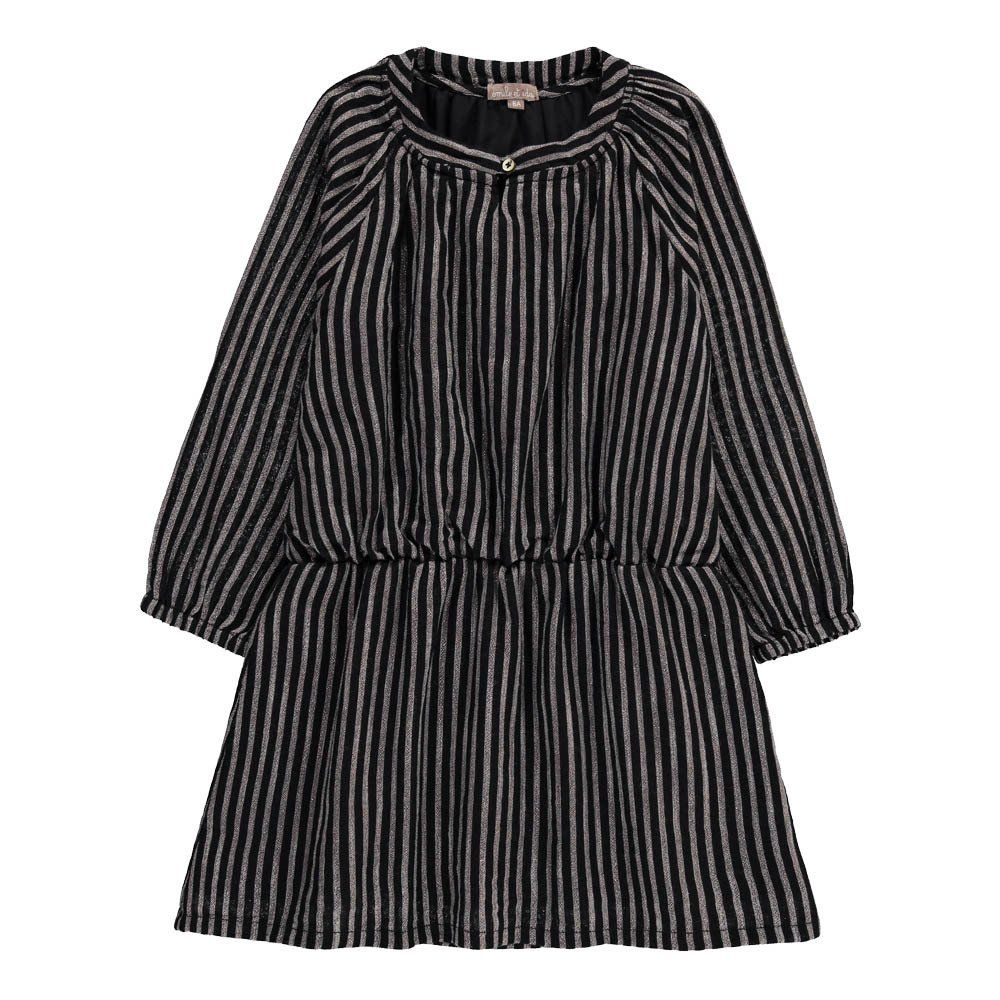 Emile et Ida - Robe Rayée Lurex - Fille - Bleu marine