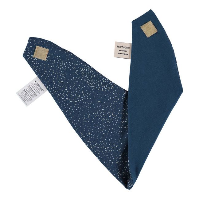 Bavaglino Bandana Lucky Bubble in cotone organico | Blu notte