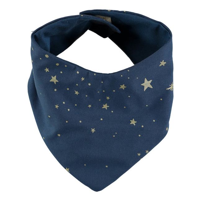 Bavaglino Bandana Lucky Stella in cotone organico | Blu notte