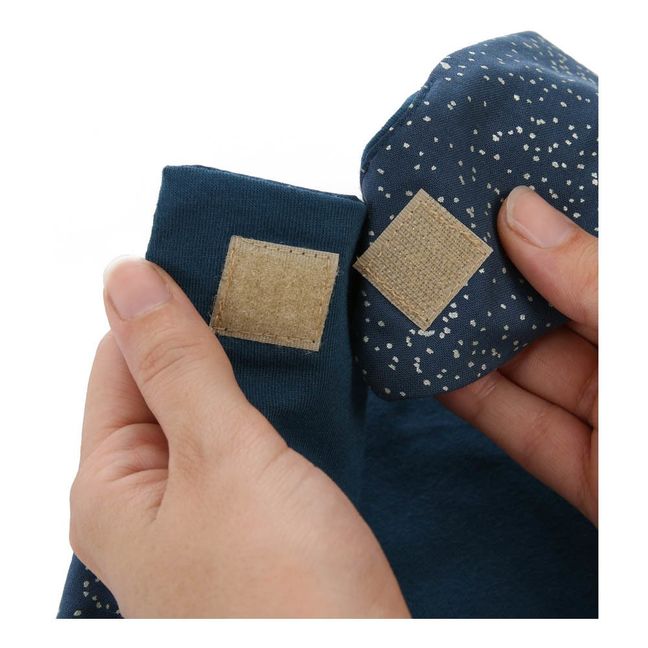 Bavoir bandana Lucky Stella en coton bio | Bleu nuit