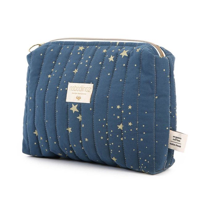 Beauty Case Stella in cotone organico | Blu notte