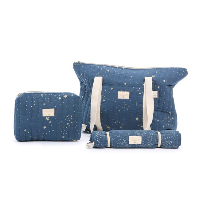 Trousse de toilette Stella en coton bio | Bleu nuit
