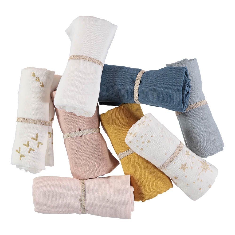 Baby Love Cotton Swaddles Set of 3 Midnight blue Nobodinoz