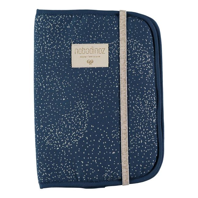 Proteggi libretto sanitario Poema Bubble in cotone organico | Blu notte