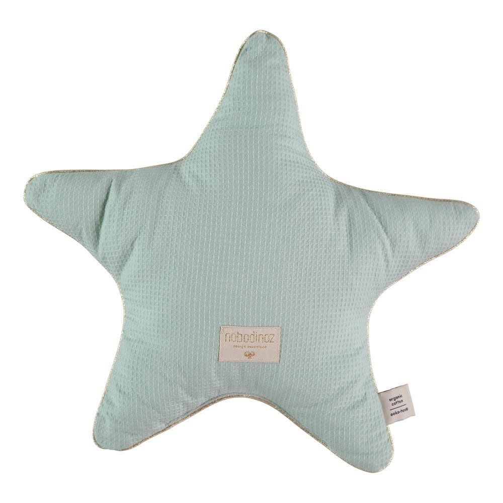 Nobodinoz - Coussin étoile Aristote en coton bio - Aqua