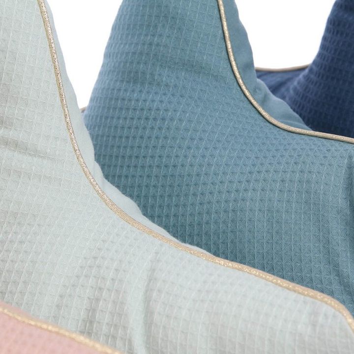 Aristote Organic Cotton Star Cushion | Aqua- Product image n°2