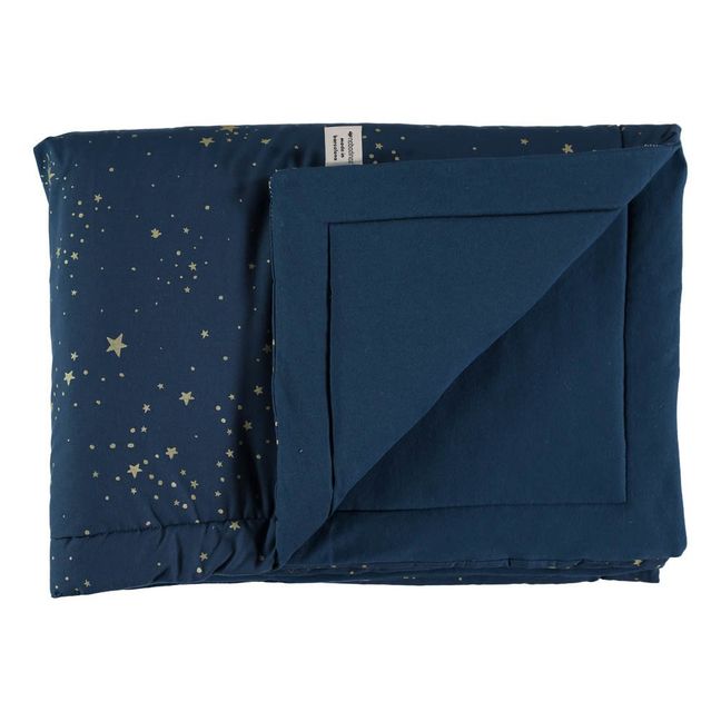Decke Laponia Stella aus Bio-Baumwolle  | Nachtblau