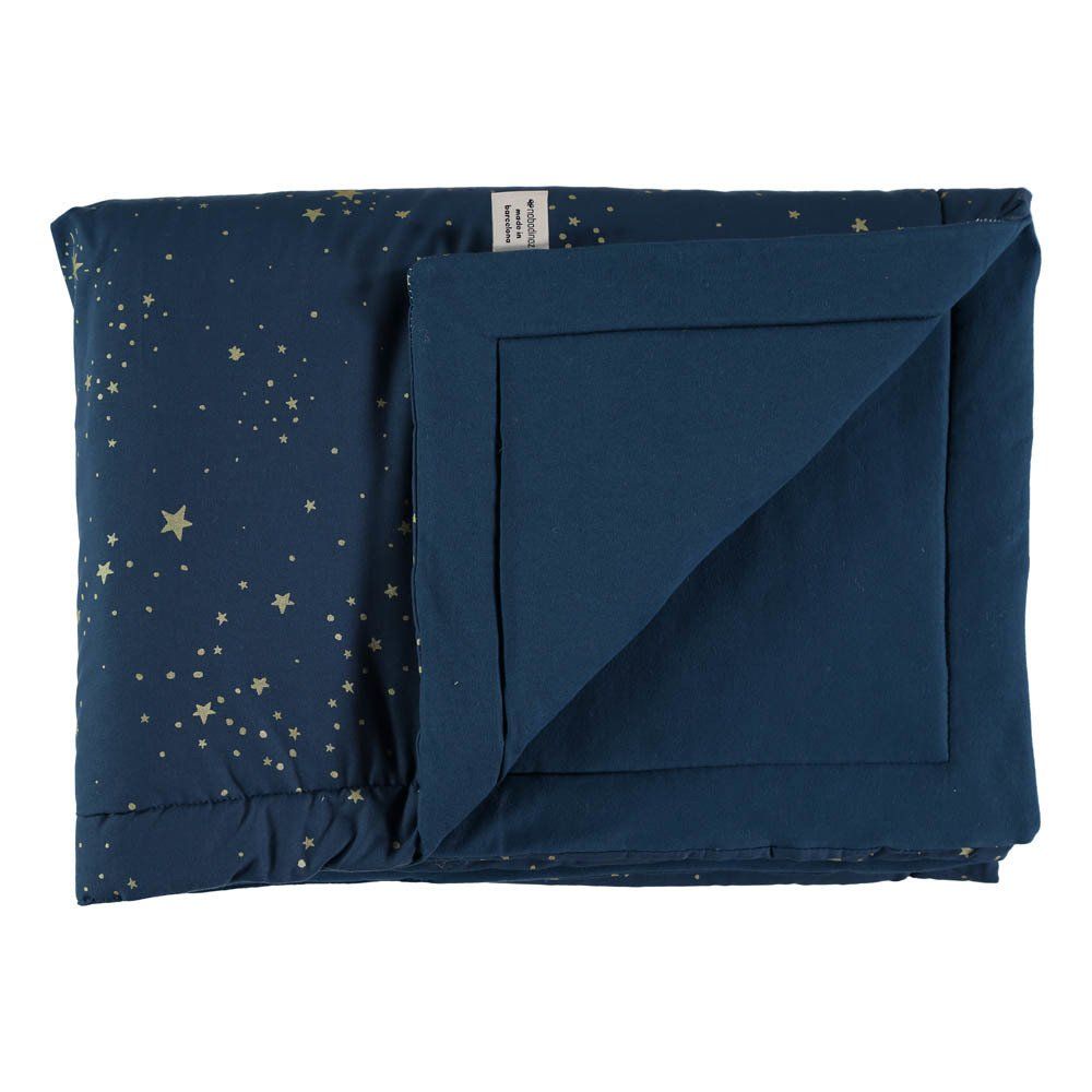 Nobodinoz - Couverture Laponia Stella en coton bio - Bleu nuit