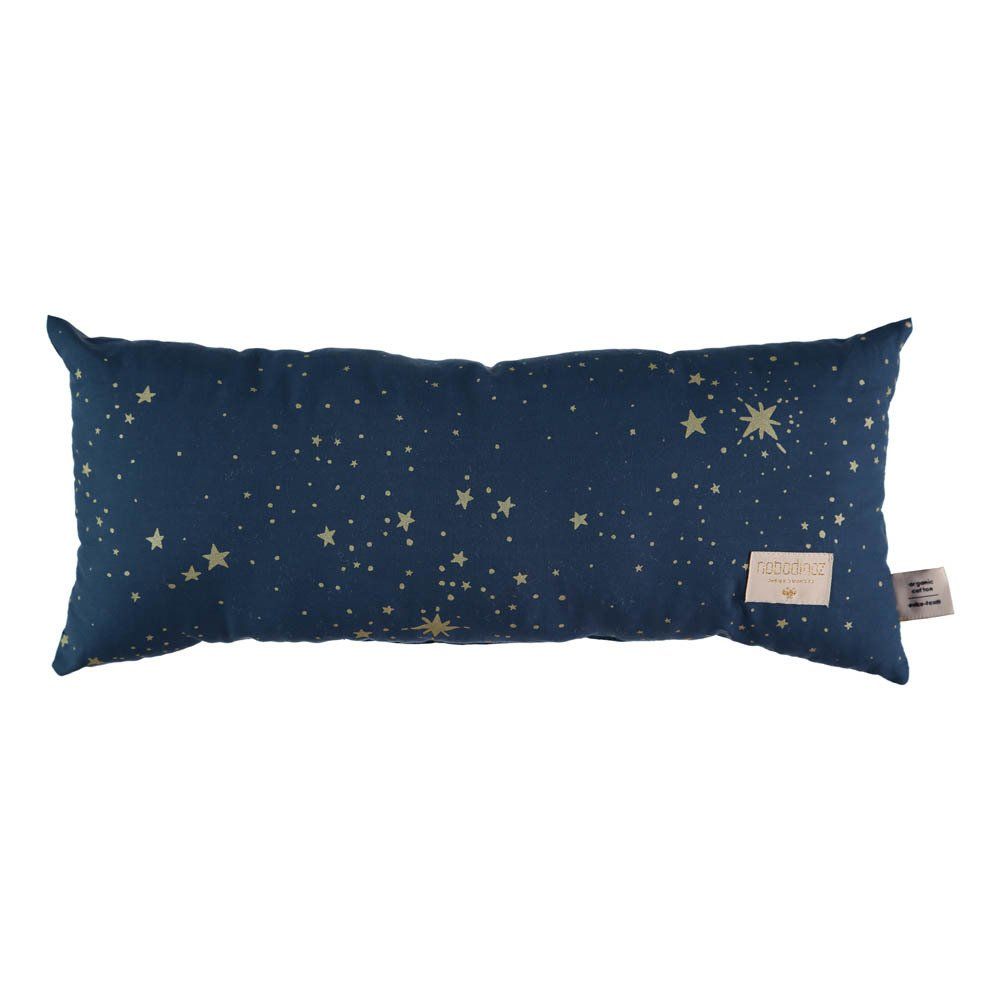 Nobodinoz - Coussin Hardy Stella en coton bio 22x52 cm - Bleu nuit