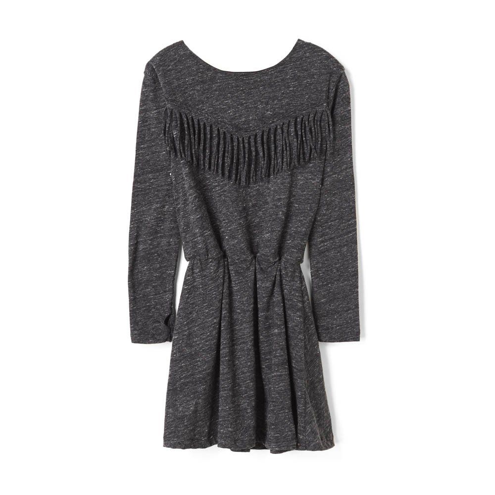 Finger in the nose - Robe Franges Birdy - Fille - Gris anthracite