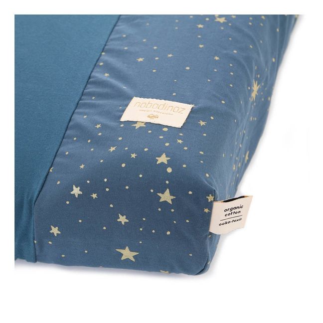 Housse de matelas à langer Calma Stella en coton bio | Bleu nuit
