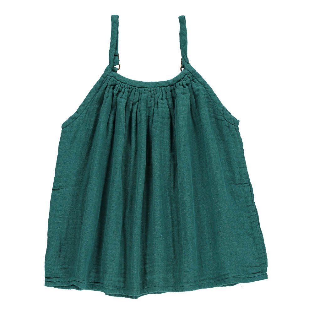 Numero 74 - Top Coton Bio Mia - Fille - Vert sapin