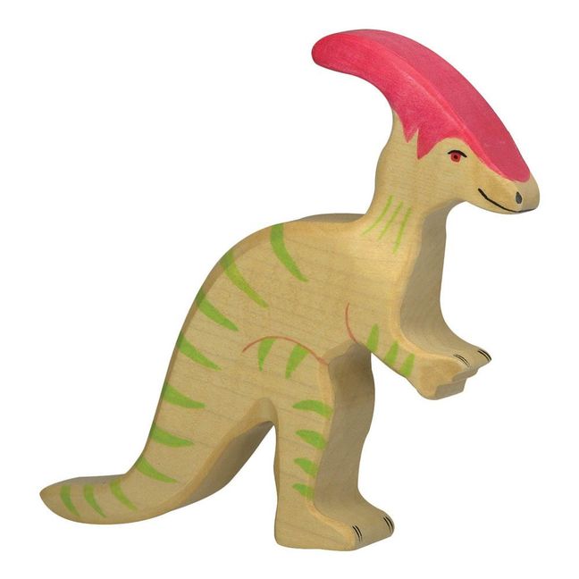 Wooden Parasaurolophus Dinosaur Figurine