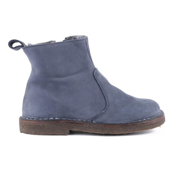 navy blue fur boots