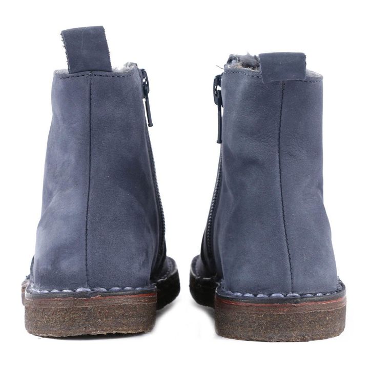 navy blue fur boots