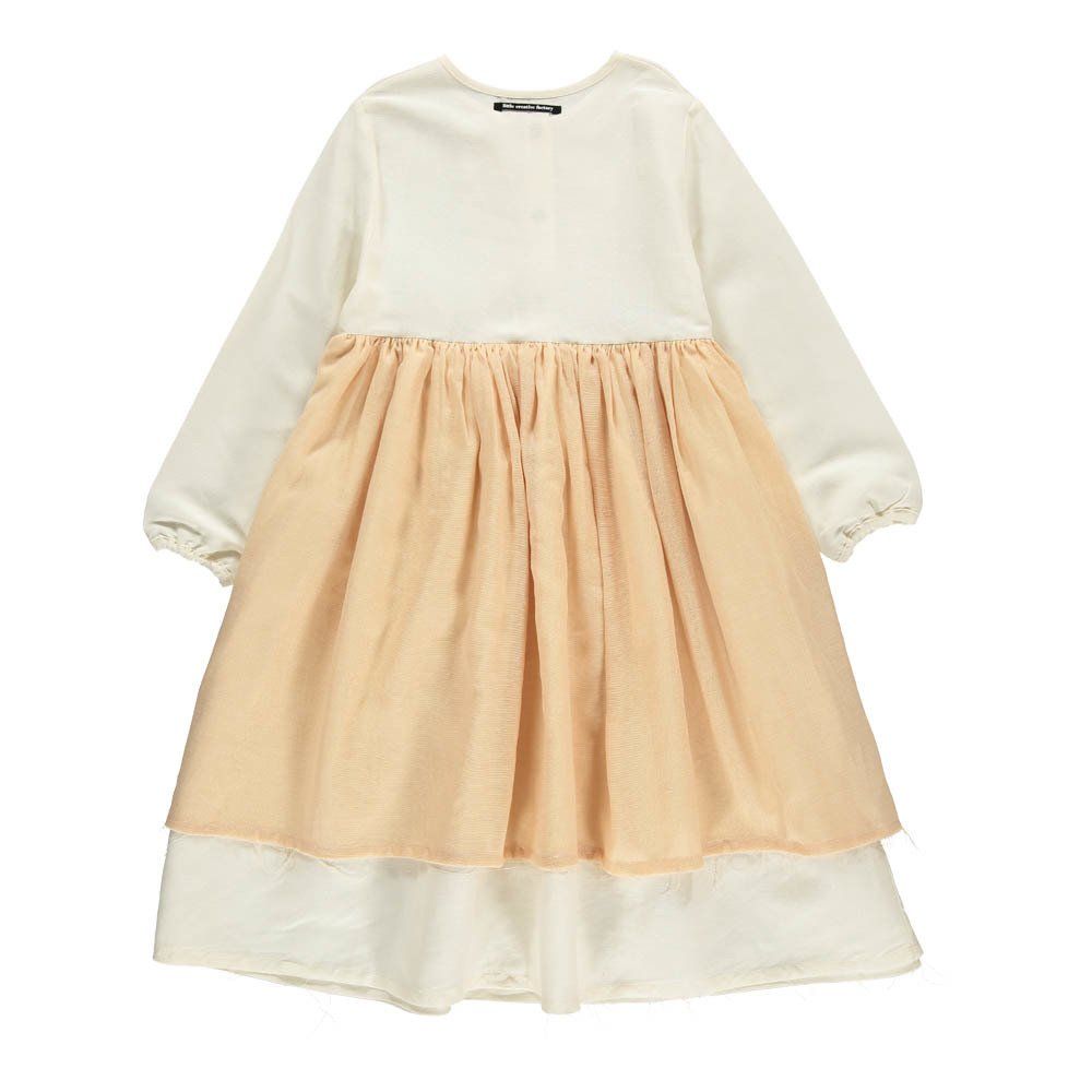 Nicole Jabot Collar Dress Ecru Little Creative Factory Fashion