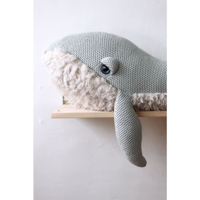 Riesen Kuscheltier Wal Grandma 83 cm  | Grün-grau