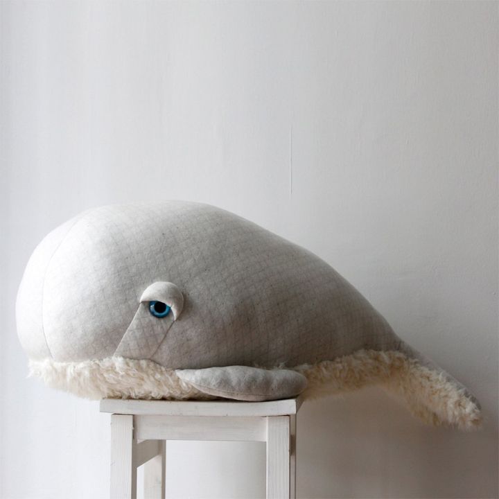 Albino Giant Whale Soft Toy - 82 cm | White- Product image n°1