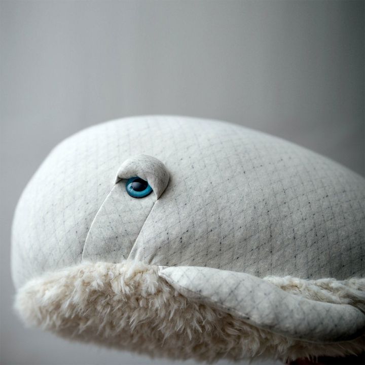 Albino Giant Whale Soft Toy - 82 cm | White- Product image n°2