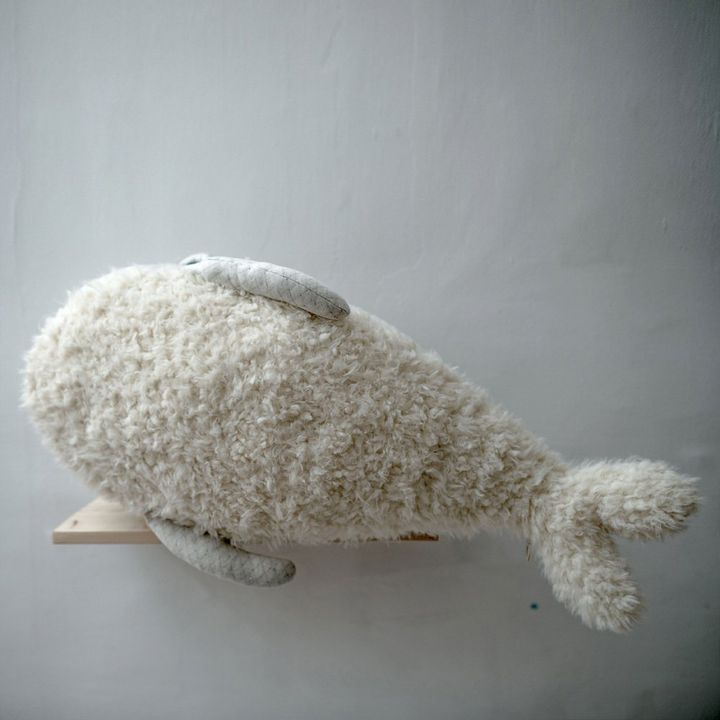 Albino Giant Whale Soft Toy - 82 cm | White- Product image n°3