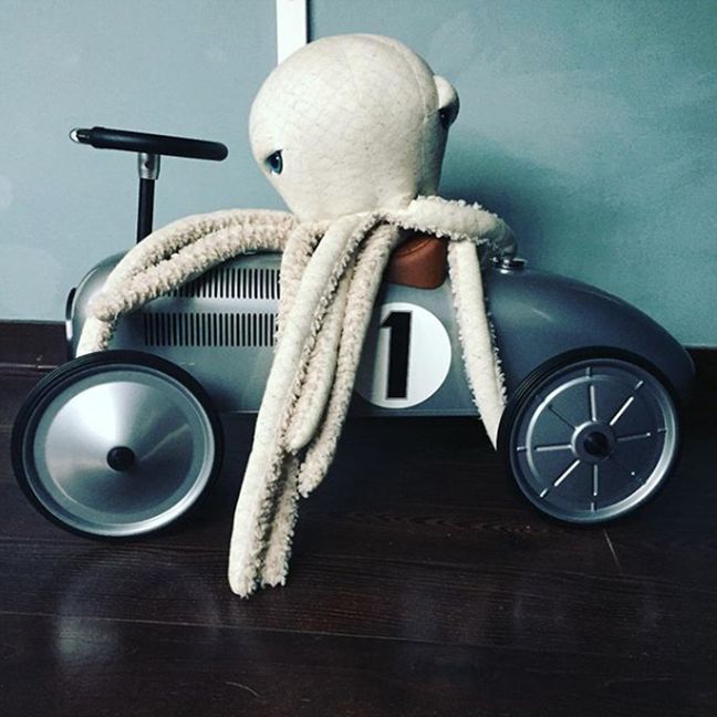 Peluche géante poulpe Albino 60 cm | Blanc