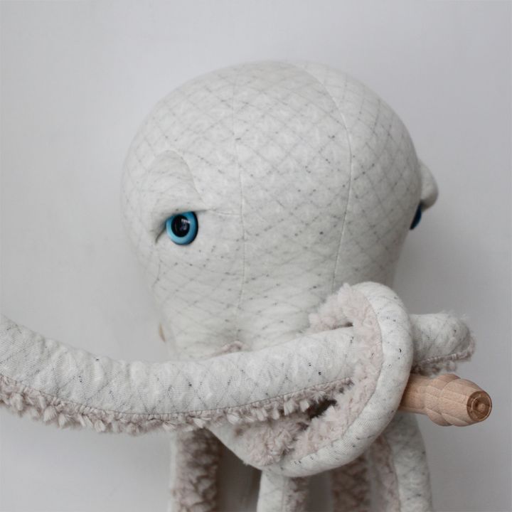 Peluche géante poulpe Albino 60 cm | Blanc- Image produit n°5