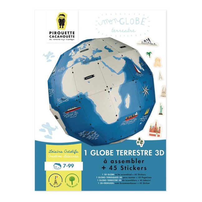 Globus 3D mit 45 Stickers 
