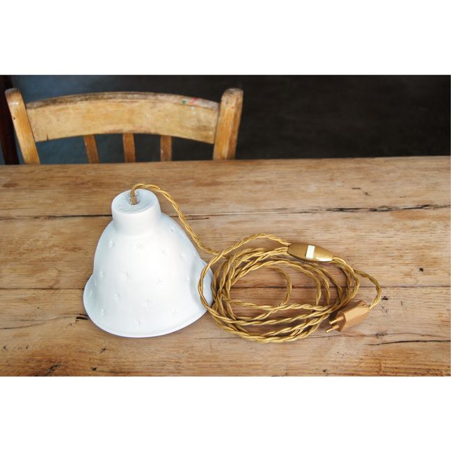 Lámpara portátil de porcelana Monde, D8,5 cm cordón 3 m