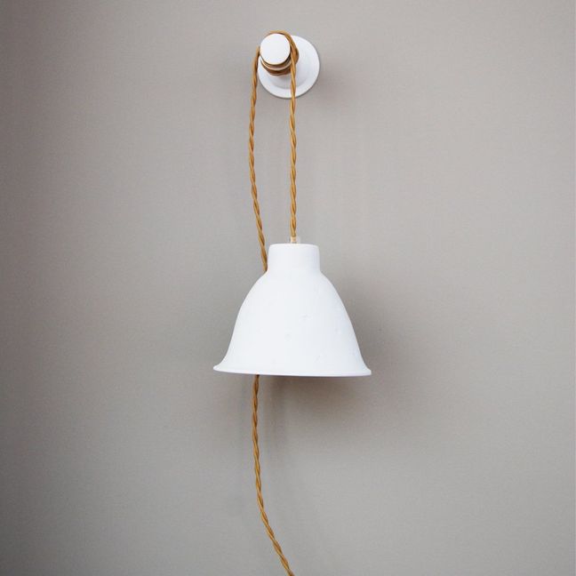 Lámpara portátil de porcelana Monde, D8,5 cm cordón 3 m