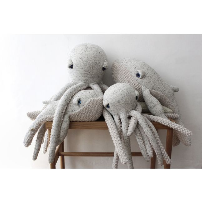 Riesen Kuscheltier Krake 60 cm  | Grau
