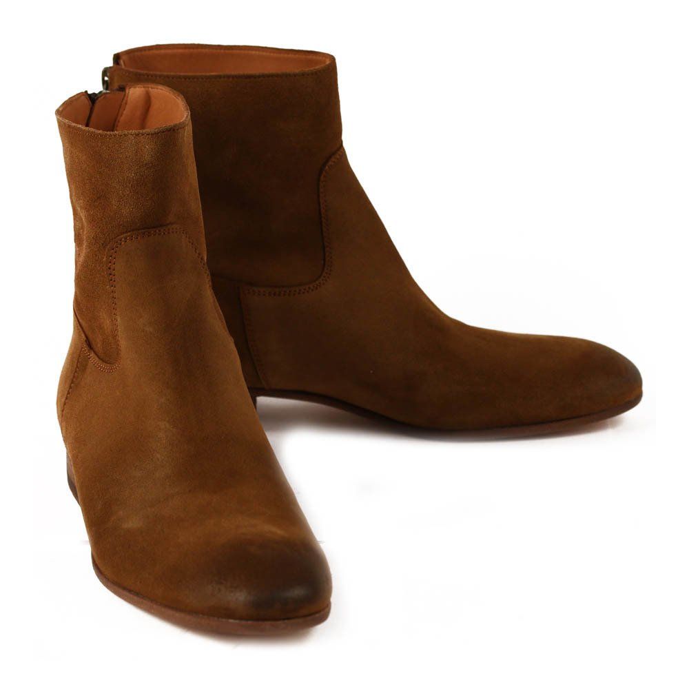 boots daim marron femme