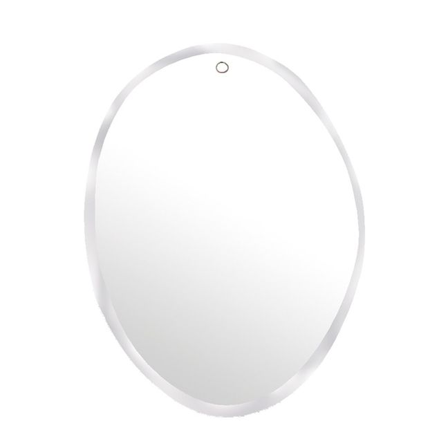 Specchio extra piatto smussato - forma aleatoria ovale 28x29 cm