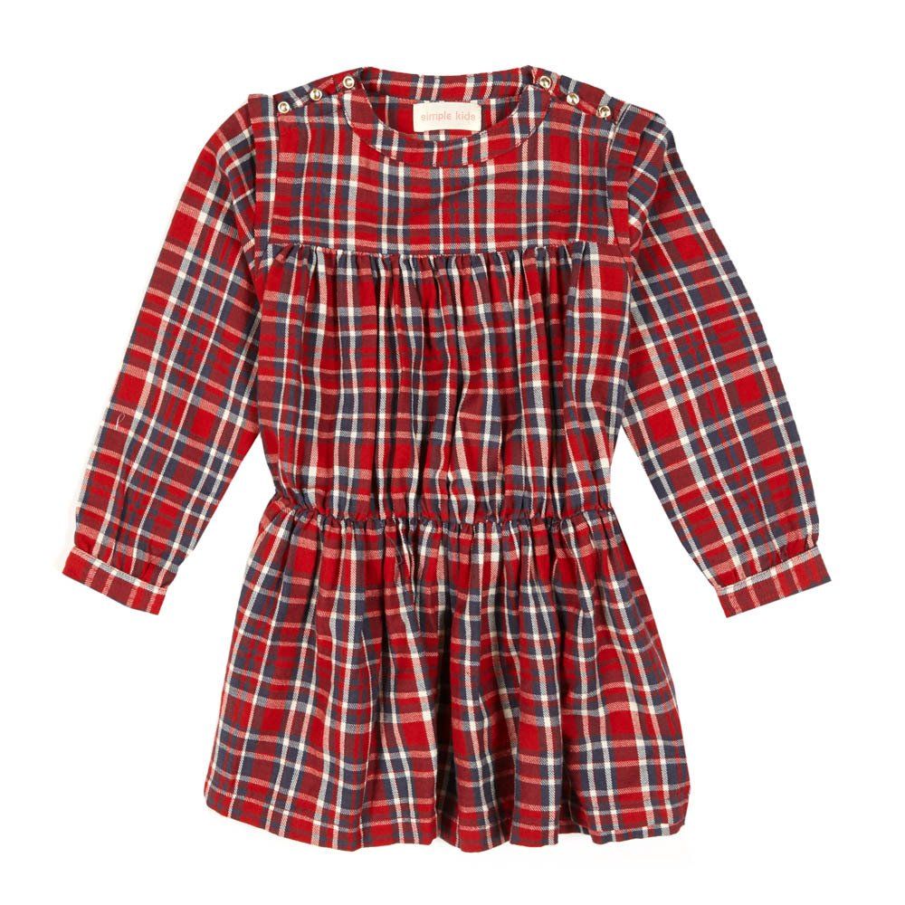 Simple Kids - Robe Carreaux - Fille - Rouge