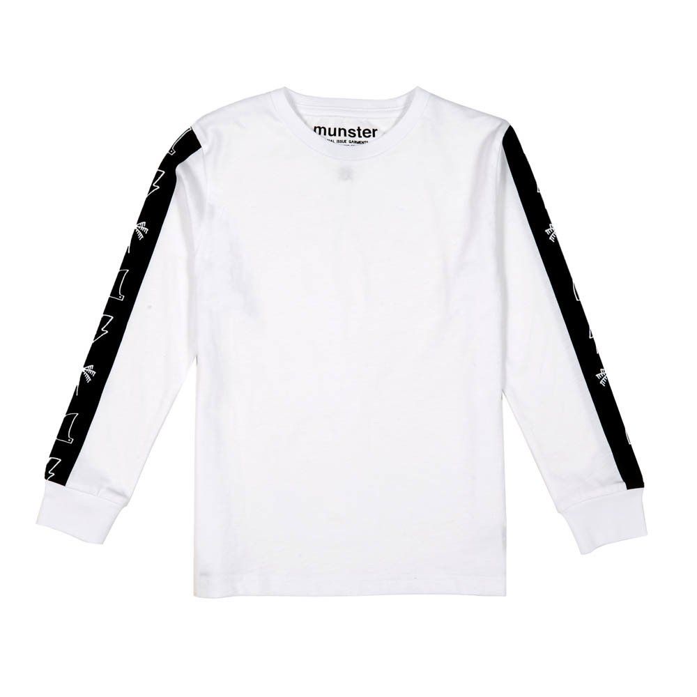 Munsterkids - T-shirt Manches Longues One Stripe - Garçon - Blanc