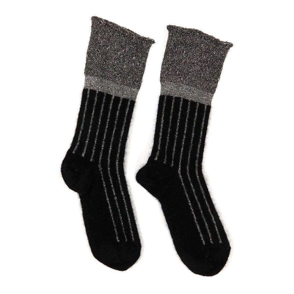 Polder Girl - Chaussettes Baby Alpaga et Mohair Bicolores Lurex Rodeo - Fille - Noir