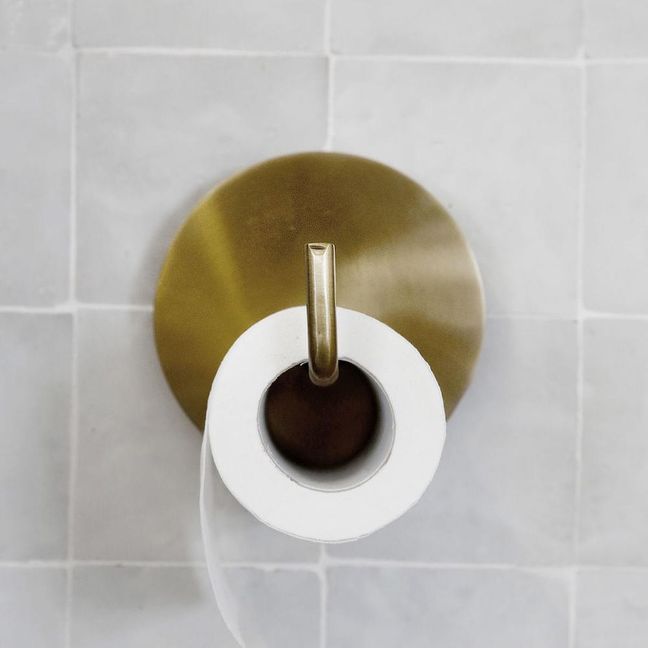 Toilettenpapierhalter Text | Gelbguss