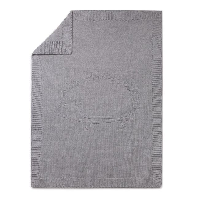 Wool and Acrylic Hedgehog Plaid 75x100cm | Light grey