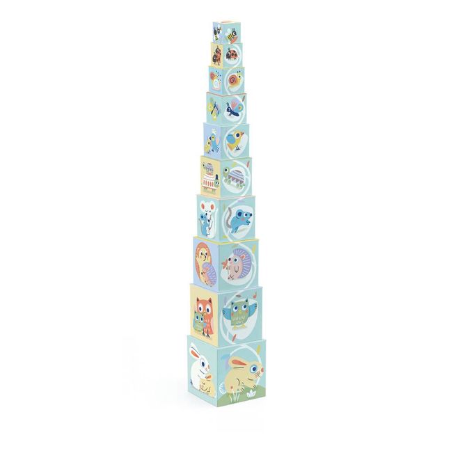 Baby Bloki - Set de 10 cubes à empiler en carton