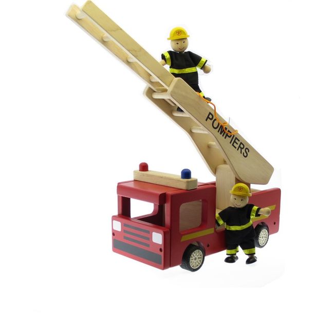 Feuerwehrwagen aus Holz 