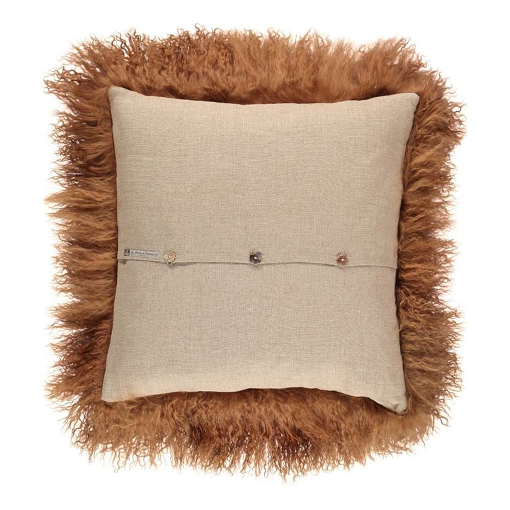 Reissner Lammfelle Tibet Peau de Mouton de Mongolie Housse de Coussin 30x30cm - Grand sélecteur de Couleur JYB03 Couleur Beige/Blanc (Tops