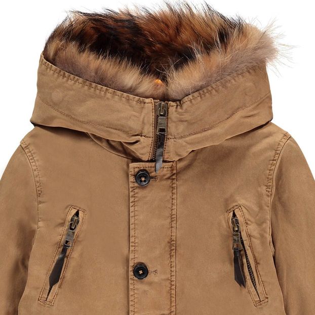 Aspen Fur Lined Hooded Parka Camel Blonde No.8 Fashion Teen