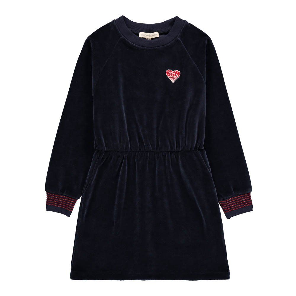 Hundred Pieces - Robe Velours Boom - Fille - Bleu marine