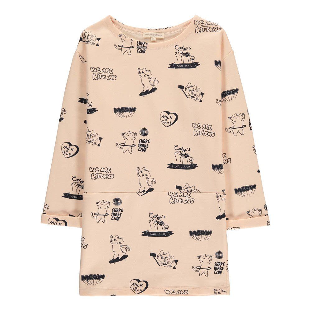 Hundred Pieces - Robe Cats - Fille - Rose poudré