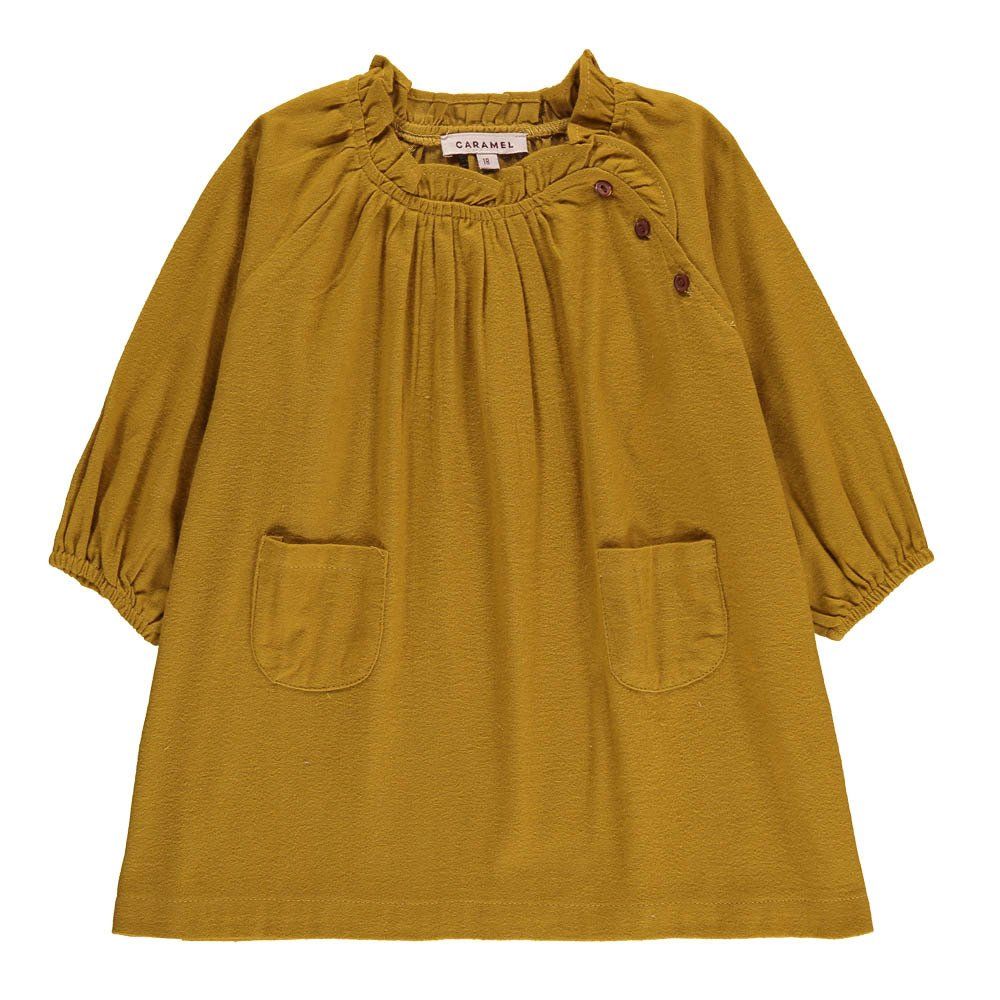 Caramel - Robe Col Volants Portland - Fille - Ocre